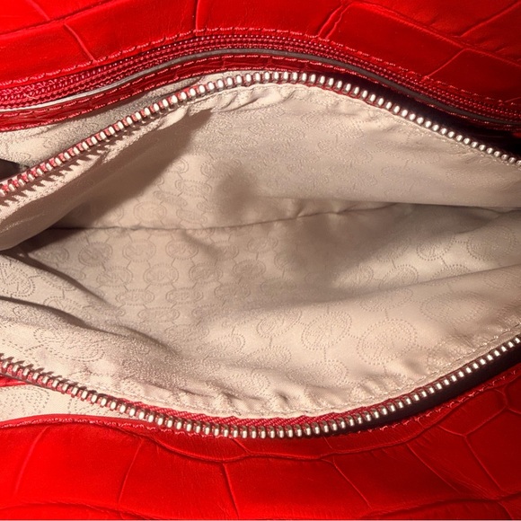 Michael Kors Dillon Large Tote  Bag In Vibrant Red Croc Embossed Leather - Picture 12 of 16